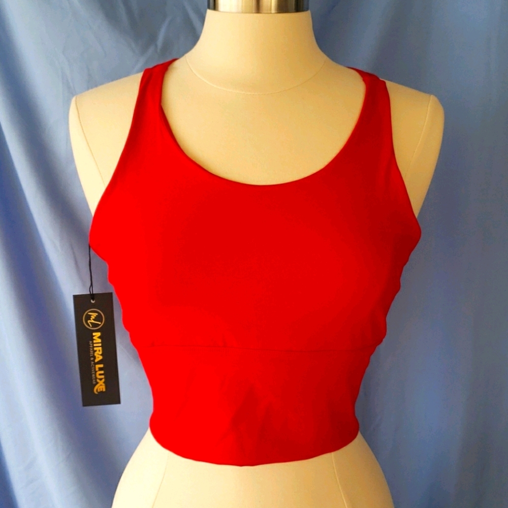 Active wear red sports bra